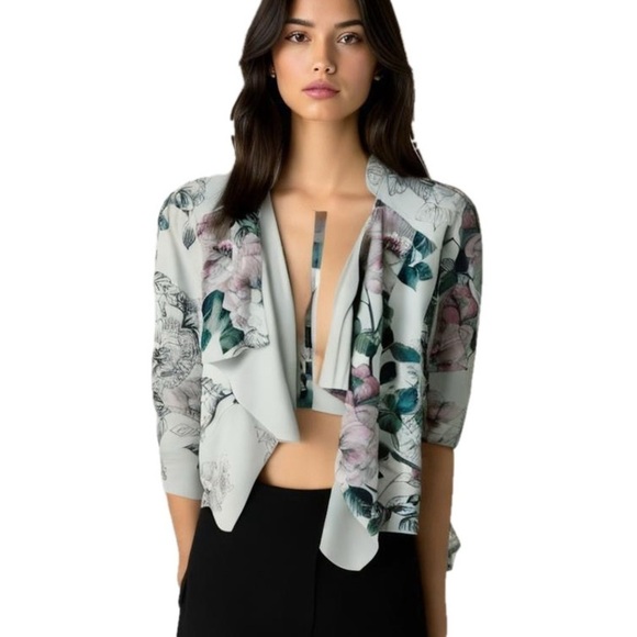 le chateau Jackets & Blazers - Le Chateau Neutral floral Blazer Jacket Office Workwear Suede Sz Medium